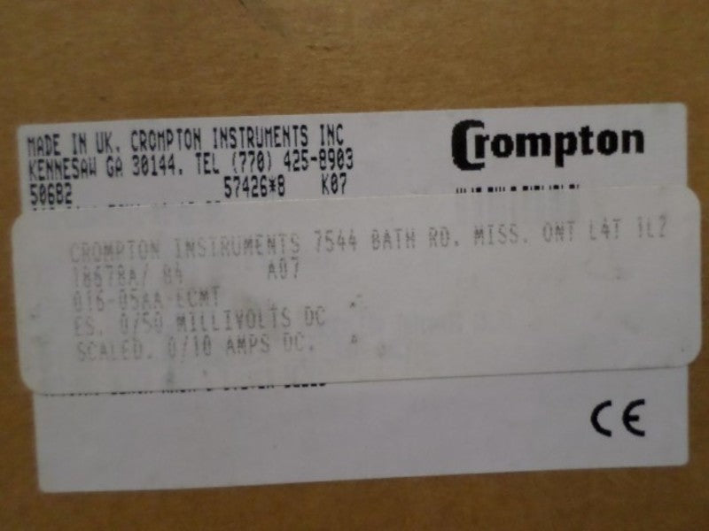 CROMPTON 016-05AA-ECMT PANEL METER 0-10 DC AMP  NSMP