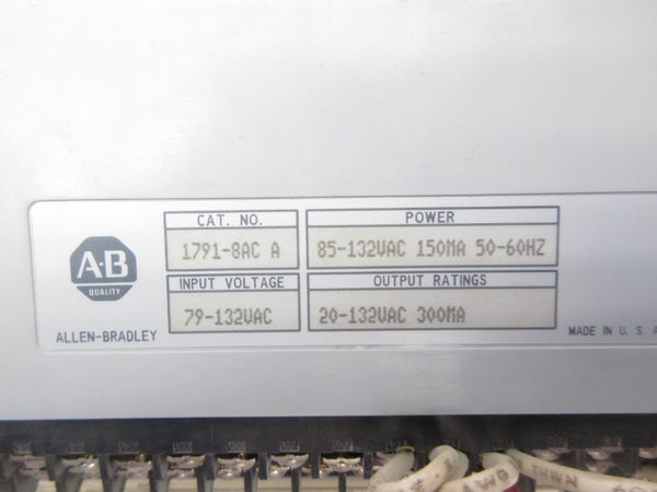 ALLEN BRADLEY 1791-8AC SER. A 85-132VAC UNMP
