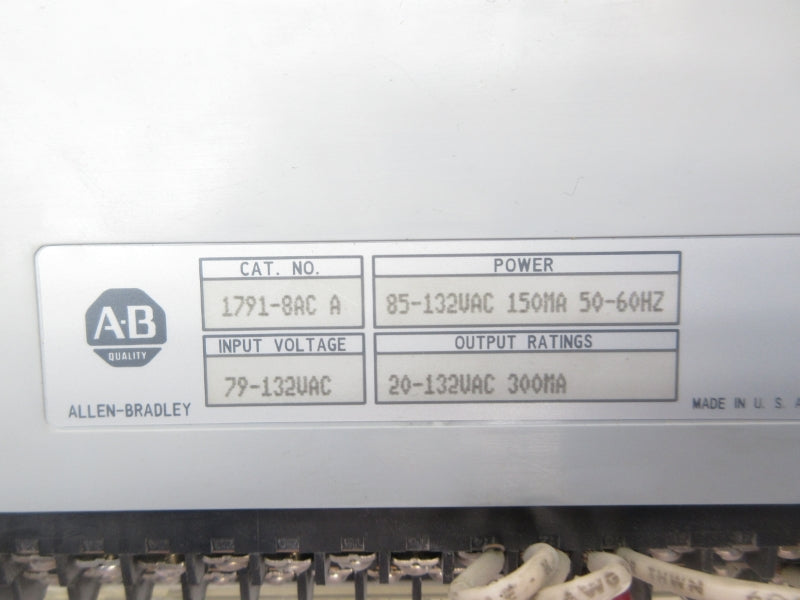 ALLEN BRADLEY 1791-8AC SER. A 85-132VAC UNMP