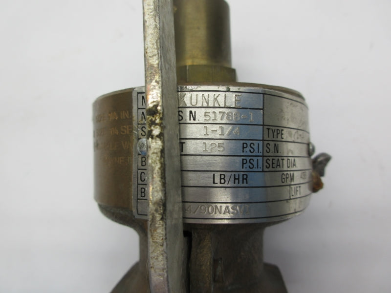 KUNKLE VALVE 51788-1 125PSI 1-1/4" UNMP