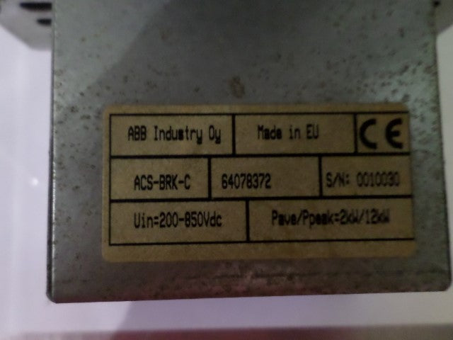 ABB ACS-BRK-C DYNAMIC BRAKE MODULE *USED*