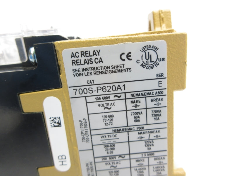 ALLEN BRADLEY 700S-P620A1 SER. E 110/115-120V 10A NSNP