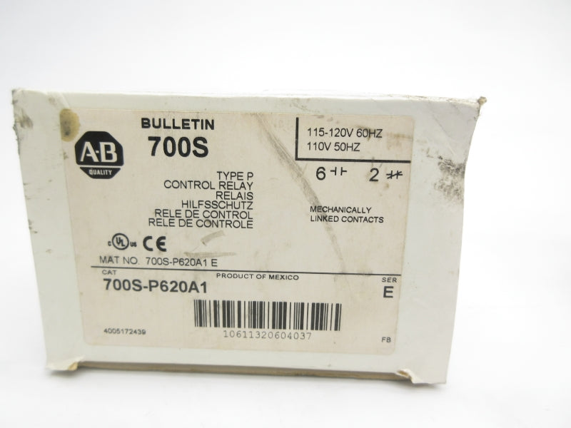ALLEN BRADLEY 700S-P620A1 SER. E 110/115-120V 10A (WH) NSMP