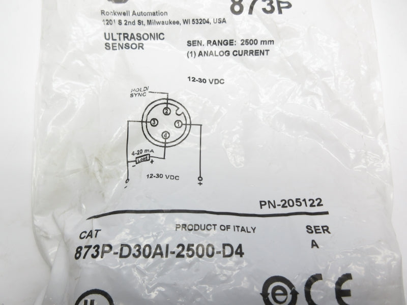 ALLEN BRADLEY 873P-D30AI-2500-D4 SER. A 12-30VDC NSMP