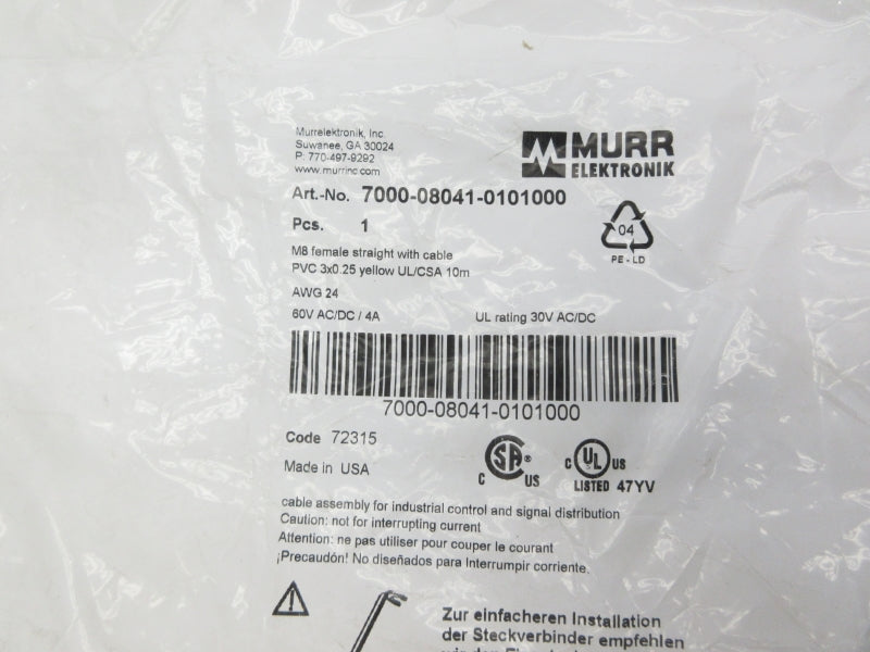 MURR ELEKTRONIK 7000-08041-0101000 60VAC/DC 4A NSMP