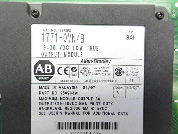 ALLEN BRADLEY 1771-OVN SER. B 10-30VDC 8A UNMP