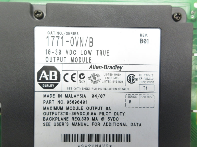 ALLEN BRADLEY 1771-OVN SER. B 10-30VDC 8A UNMP
