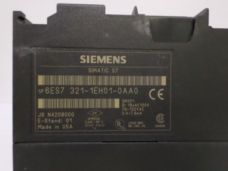 SIEMENS 6ES7 321-1EH01-0AA0 INPUT MODULE (AS PICTURED) UNMP