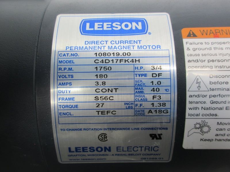 LEESON 108019.00 C4D17FK4H 180V 3.8A NSNP