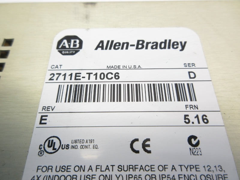 ALLEN BRADLEY 2711E-T10C6 SER. D F/W 5.16 UNMP