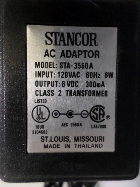 STANCOR STA-3560A AC ADAPTER *USED*