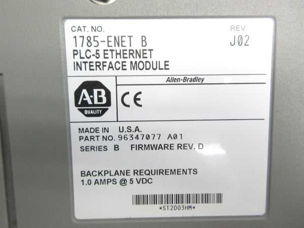 ALLEN BRADLEY 1785-ENET SER. B F/W D 250V 1.0A UNMP