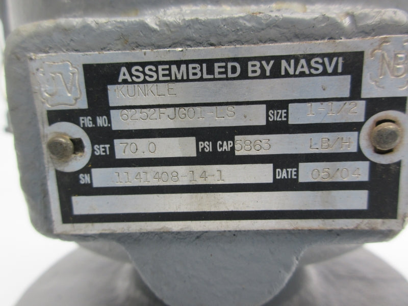 KUNKLE VALVE 6252FJG01-LS 70.0PSI 1-1/2" NSNP