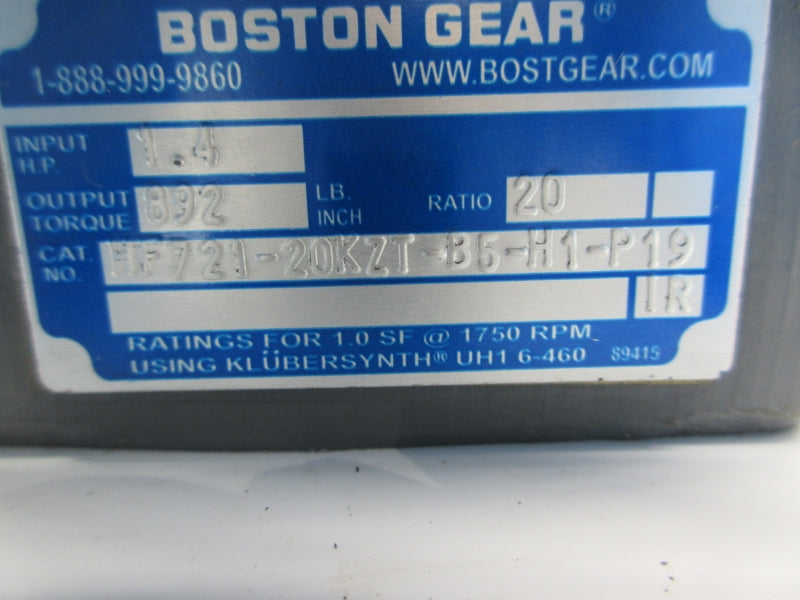 BOSTON GEAR HF721-20KZT-B5-H1-P19 NSNP