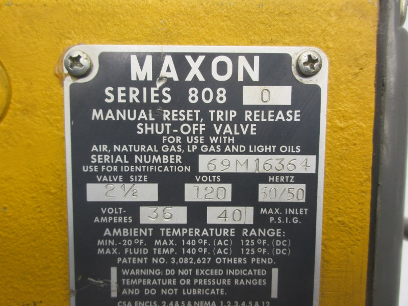 MAXON 8080 120V 36A 40PSI 2-1/2" UNMP
