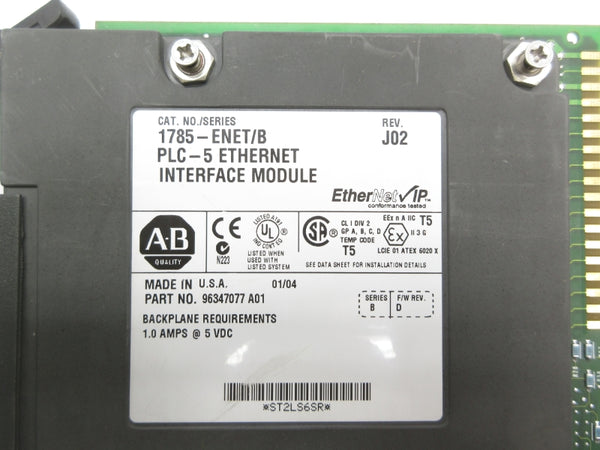 ALLEN BRADLEY 1785-ENET SER. B F/W D 5VDC 1.0A UNMP