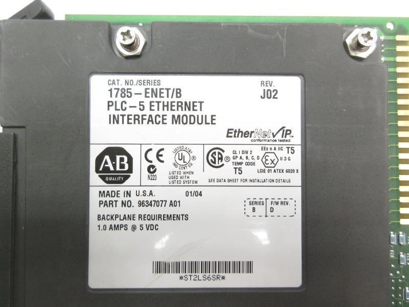 ALLEN BRADLEY 1785-ENET SER. B F/W D 5VDC 1.0A UNMP