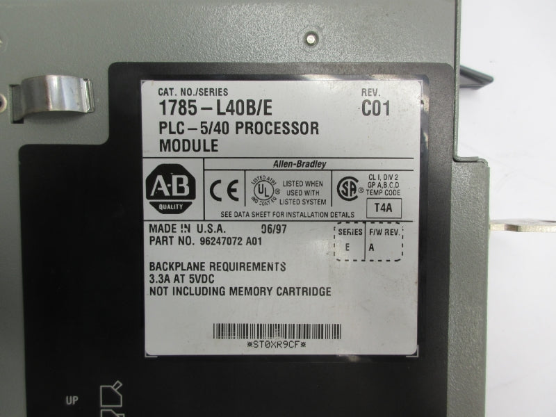 ALLEN BRADLEY 1785-L40B SER. E F/W A 5VDC 3.3A UNMP