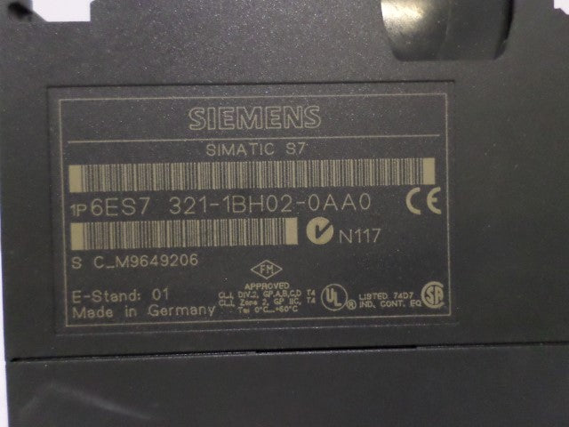 SIEMENS 6ES7 321-1BH02-0AA0 INPUT MODULE (AS PICTURED)*USED*