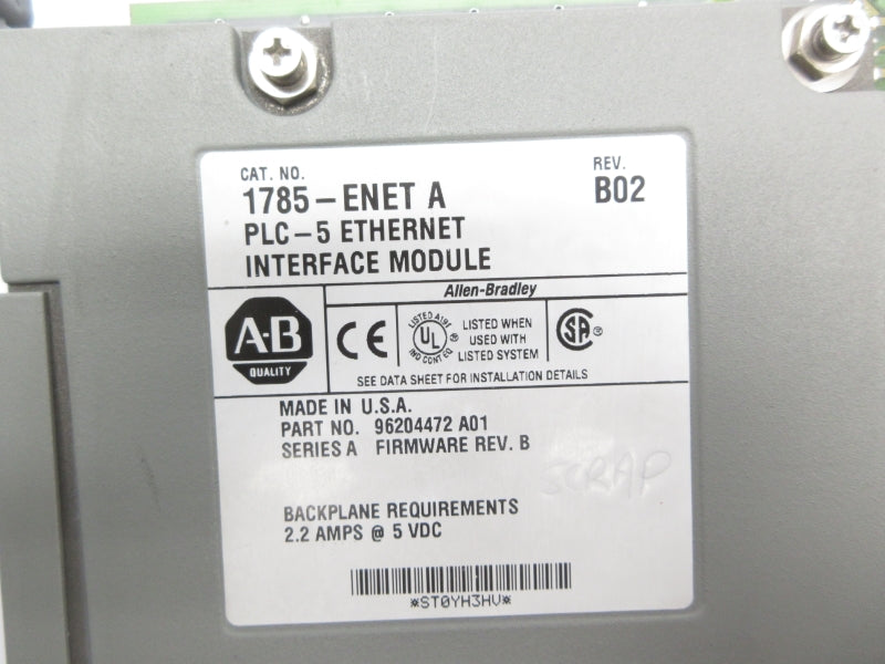 ALLEN BRADLEY 1785-ENET SER. A 5VDC 2.2A UNMP