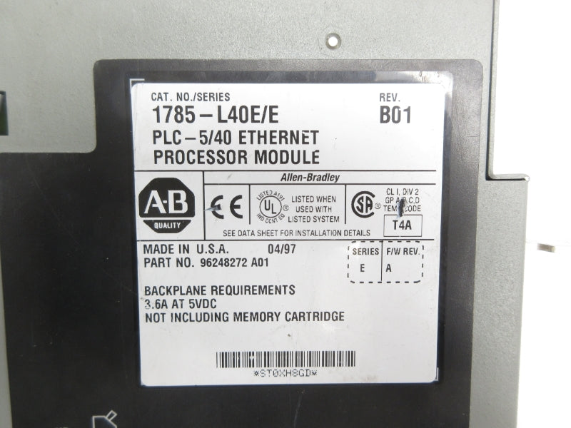 ALLEN BRADLEY 1785-L40E SER. E F/W A UNMP