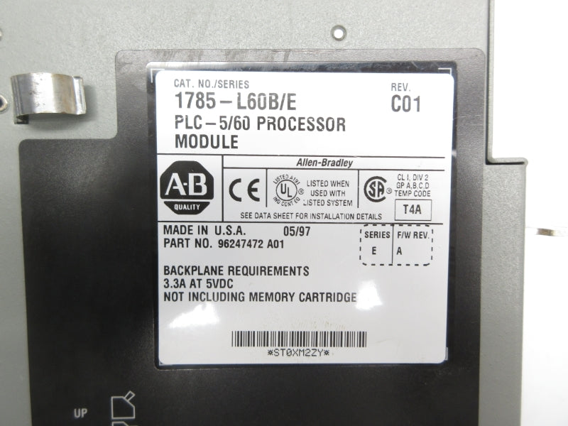 ALLEN BRADLEY 1785-L60B SER. E F/W A 5VDC 3.3A UNMP