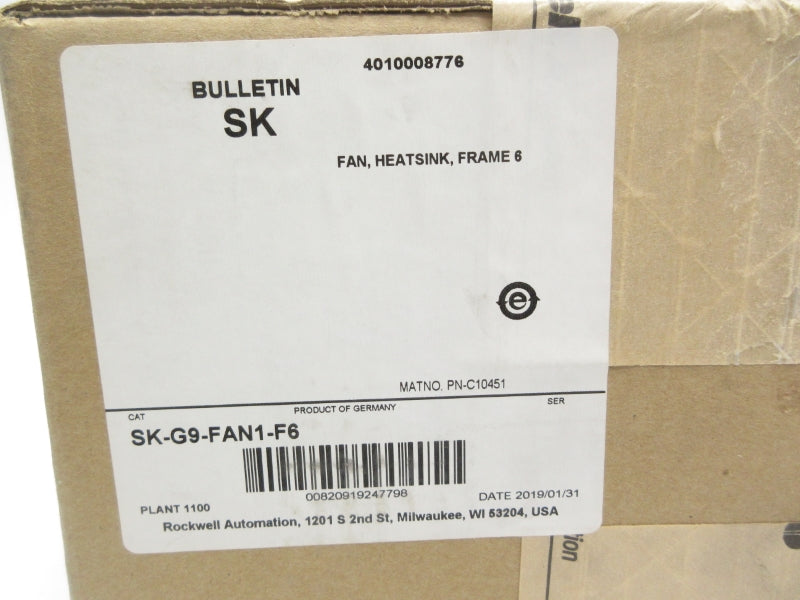 ALLEN BRADLEY SK-G9-FAN1-F6 DATE: 2019 (BR/WH) NSFS