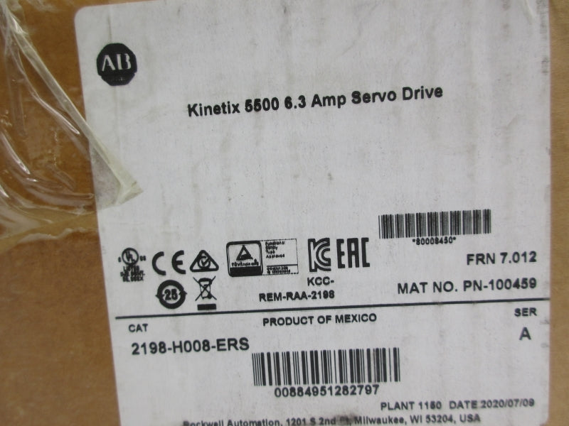 ALLEN BRADLEY 2198-H008-ERS SER. A F/W 7.012 195-264/324-528VAC 6.3A NSMP