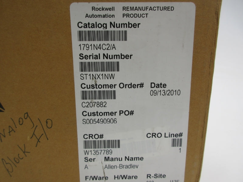 ALLEN BRADLEY 1791-N4C2 SER. A F/W A 85-132VAC REMAN