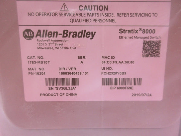 ALLEN BRADLEY 1783-MS10T SER. A NSNP
