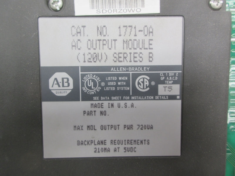 ALLEN BRADLEY 1771-OA SER. B 120V UNMP