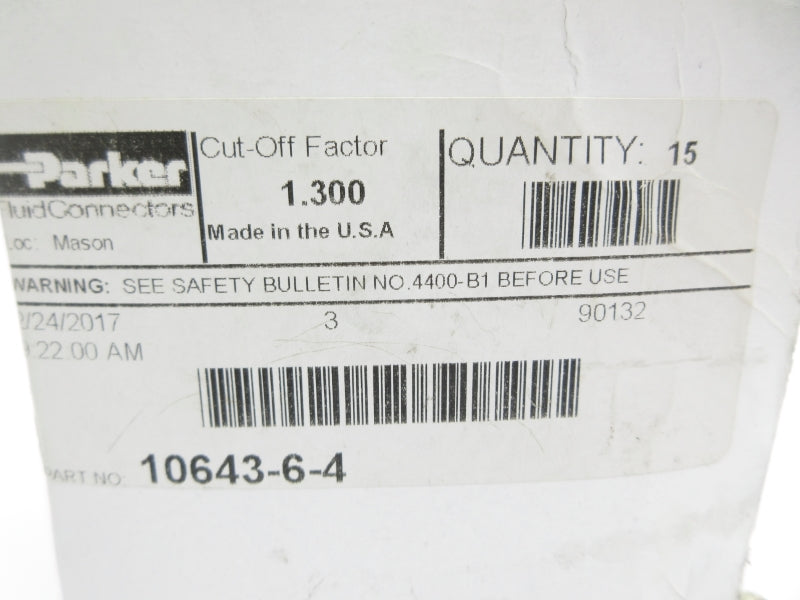 PARKER 10643-6-4 (PKG OF 15) NSMP