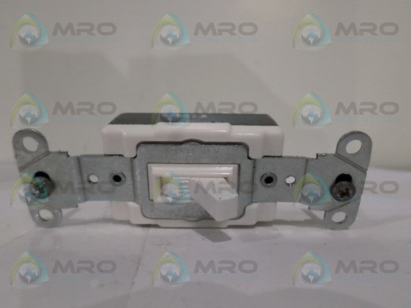 LEVITON 18201-CW WHITE FRAMED SWITCH  NSMP