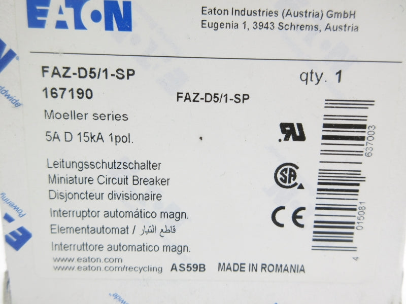EATON FAZ-D5/1-SP 240/415V 5A NSMP