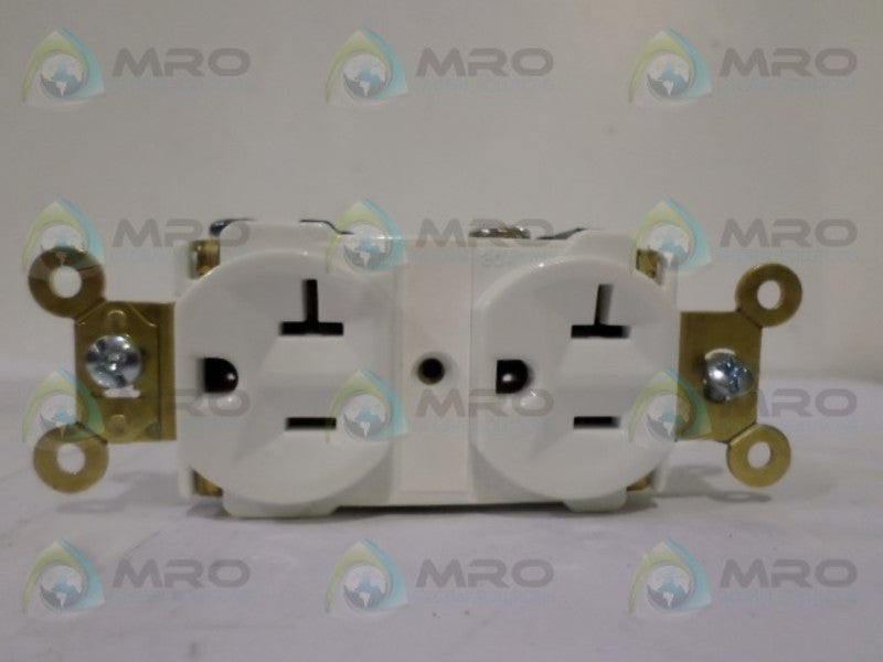 PASS & SEYMOUR 5362-AW WHITE DUPLEX RECEPTACLE 20A, 125V *NEW IN BOX*