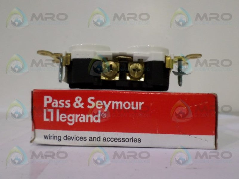 PASS & SEYMOUR 5362-AW WHITE DUPLEX RECEPTACLE 20A, 125V *NEW IN BOX*