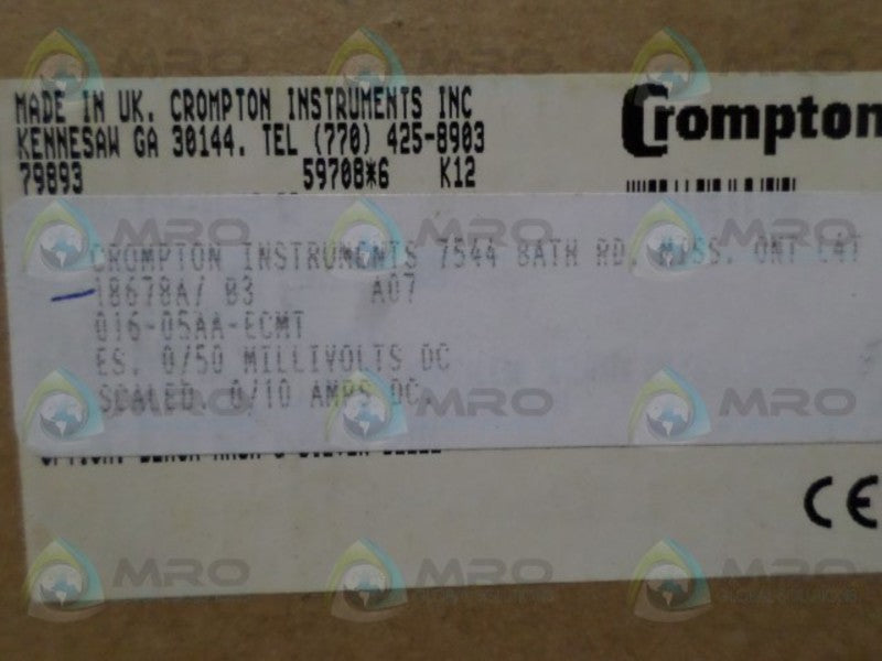 CROMPTON 016-05AA-ECMT PANEL METER 0-10 DC AMPS  NSMP