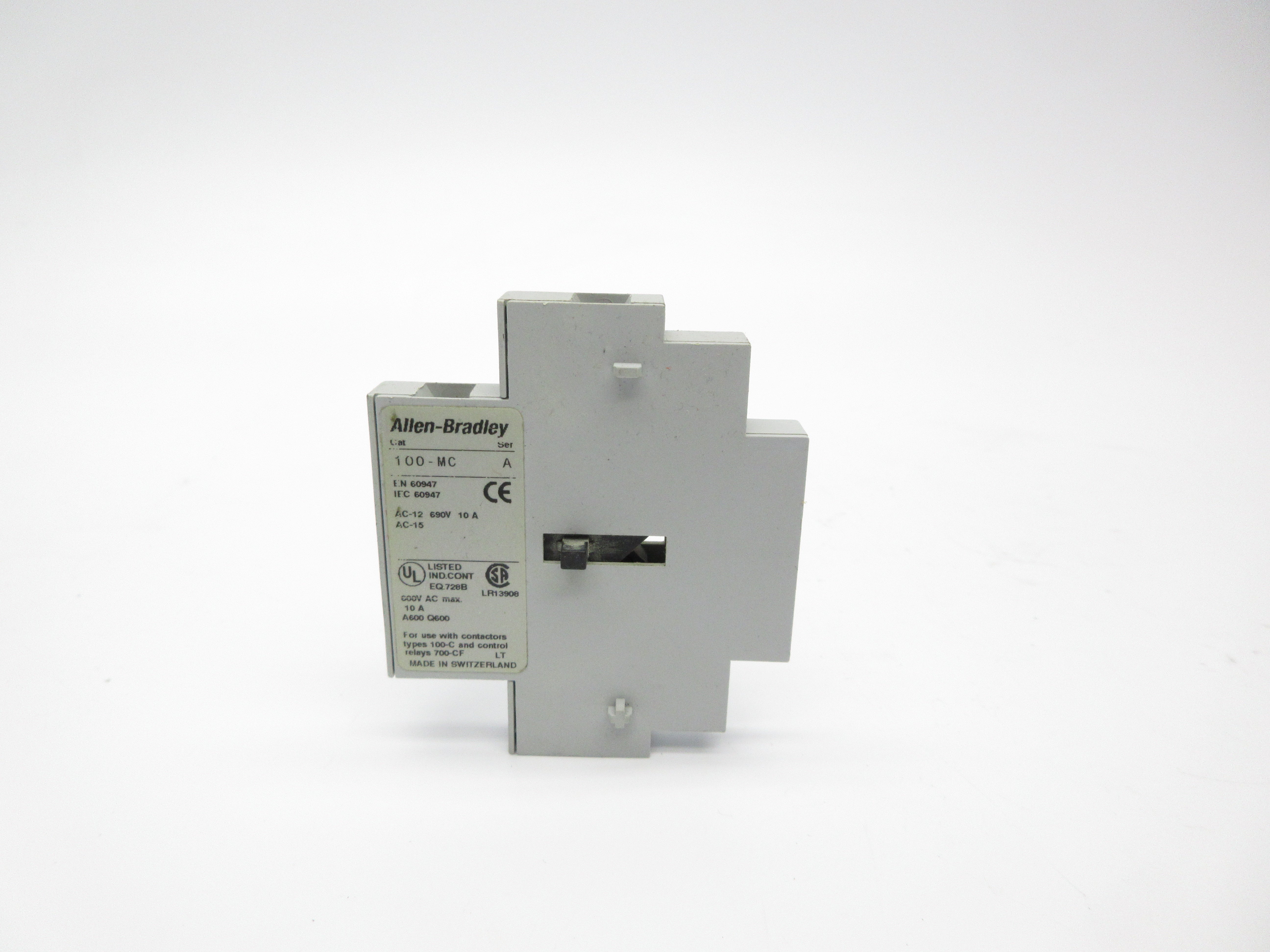 ALLEN BRADLEY 100-MCA02 SER. A 600VAC 10A NSNP