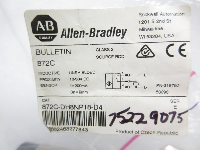 ALLEN BRADLEY 872C-DH8NP18-D4 SER. E 10-30VDC NSMP