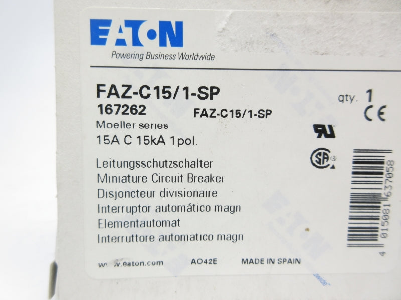 EATON FAZ-C15/1 240/415V 15A NSMP
