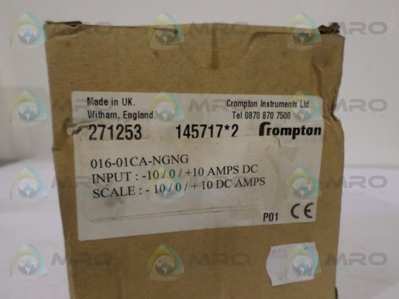 CROMPTON 016-01CA-NGNG PANEL METER -10-+10 DC AMPS  NSMP