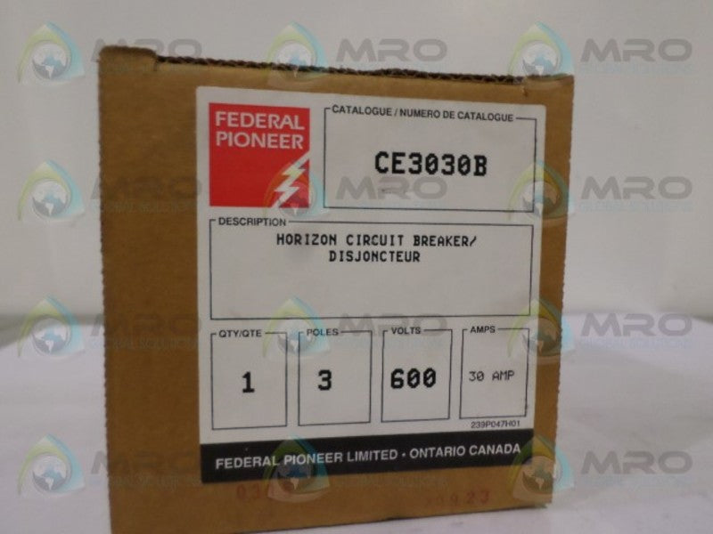FEDERAL PIONEER CE3030B CIRCUIT BREAKER 30A *NEW IN BOX*