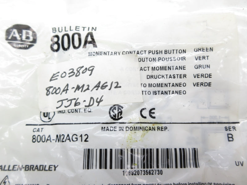 ALLEN BRADLEY 800A-M2AG12 SER. B NSMP