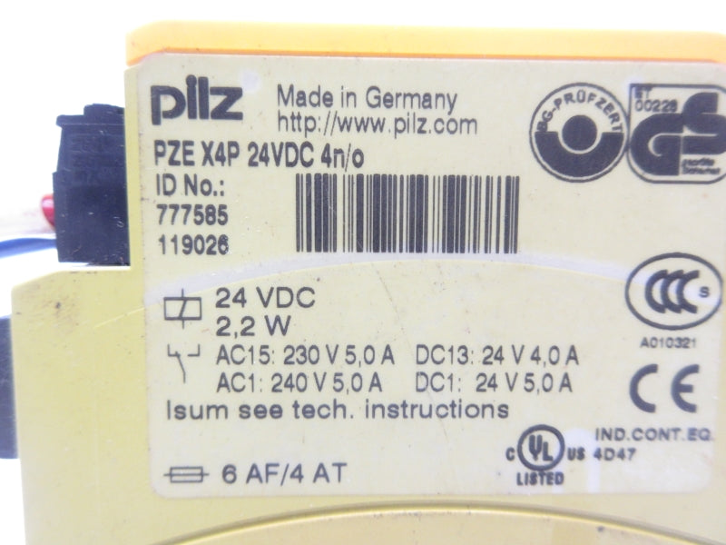 PILZ PZEX4P24VDC4N/O 777585 24VDC 5.0A UNMP