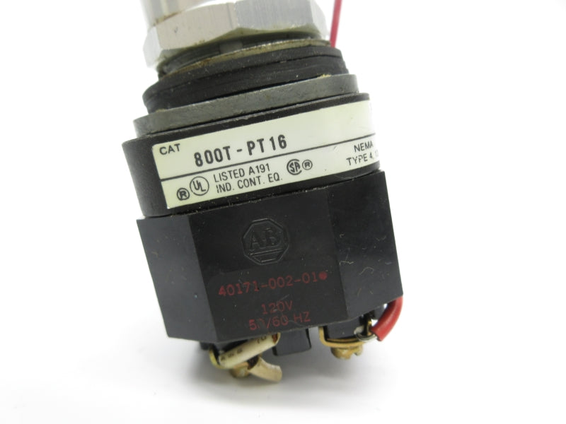 ALLEN BRADLEY 800T-PT16A SER. T 120V UNMP