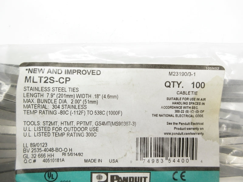 PANDUIT MLT2S-CP (PKG OF 100) NSMP