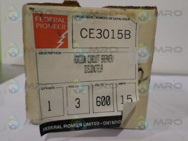 FEDERAL PIONEER CE3015B CIRCUIT BREAKER 15A NSMP