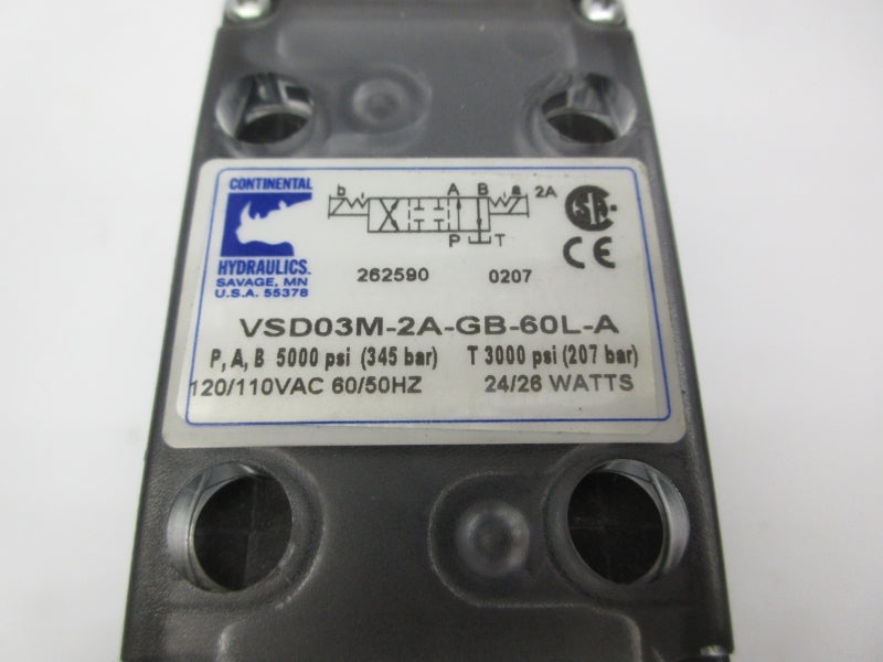 CONTINENTAL HYDRAULICS VSD03M-2A-GB-60L-A 120/110VAC 5000PSI NSMP