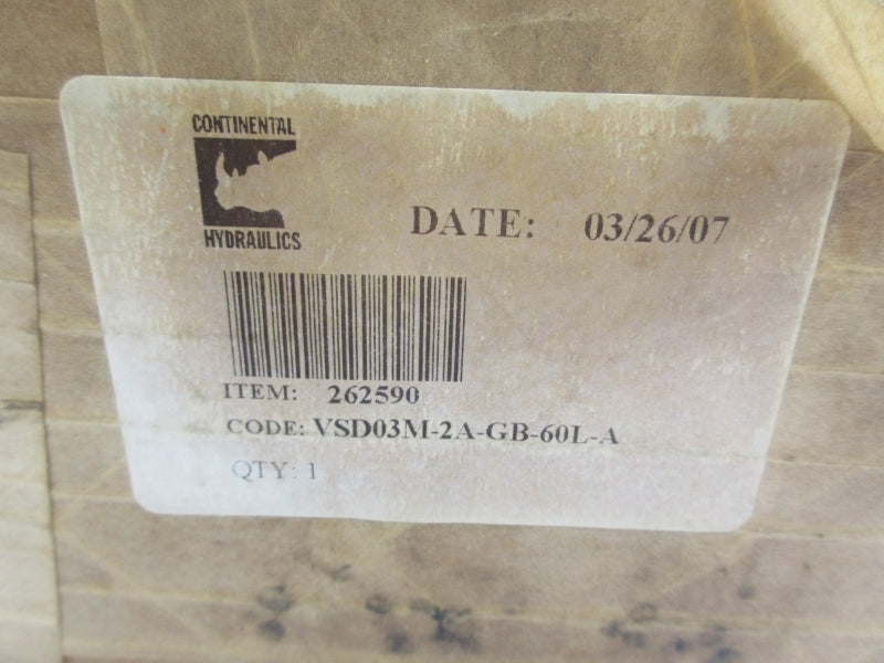 CONTINENTAL HYDRAULICS VSD03M-2A-GB-60L-A 120/110VAC 5000PSI NSMP