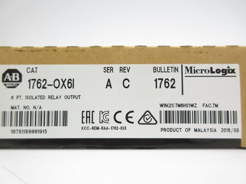 ALLEN BRADLEY 1762-OX6I SER. A 24VDC 0.110A NSMP